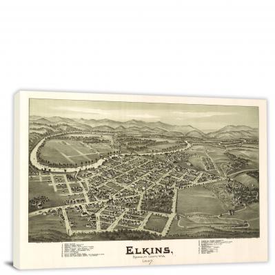 Elkins West Virginia, 1897 - Canvas Wrap