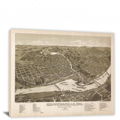 Chippewa-Falls Wisconsin, 1886 - Canvas Wrap