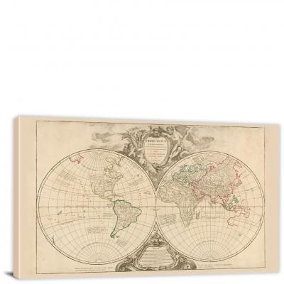 Map of the Old World, 1752 - Canvas Wrap