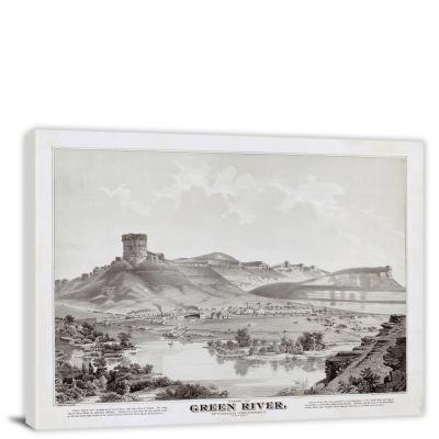 View of Green River Wyoming, 1875 - Canvas Wrap