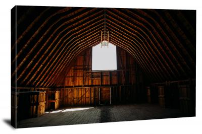 Wooden Barn Interior, 2018 - Canvas Wrap