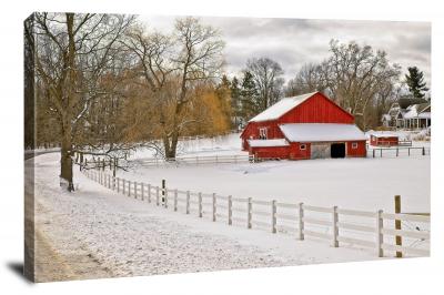 Barn in Winter, 2021 - Canvas Wrap