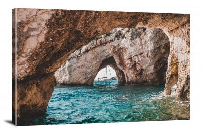 Blue Caves in Greece, 2019 - Canvas Wrap