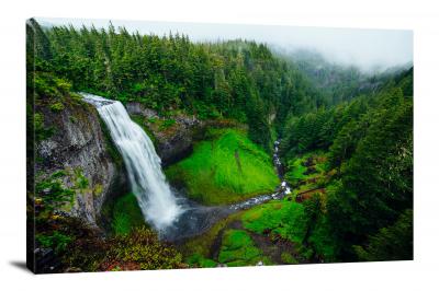 Green Forest Around a Waterfall, 2015 - Canvas Wrap