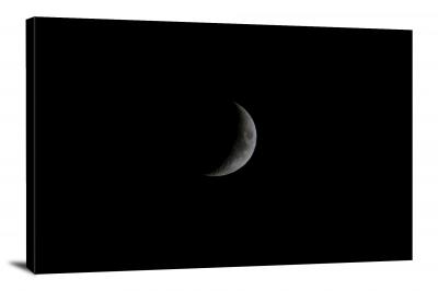 B&W Moon over the Mountain, 2020 - Canvas Wrap