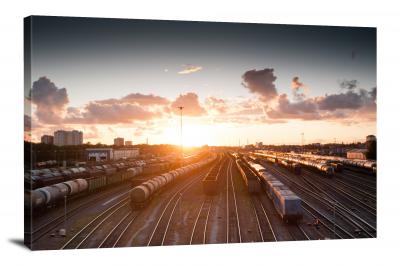 Tracks at Sunset, 2015 - Canvas Wrap