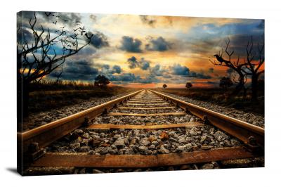 Cloudy Railroad, 2018 - Canvas Wrap