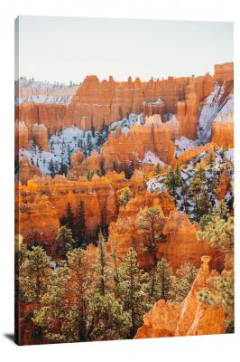 Wintry Red Rock with Trees, 2020 - Canvas Wrap