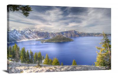 Misty Crater Lake, 2014 - Canvas Wrap