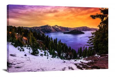 Sunset Crater Lake, 2020 - Canvas Wrap
