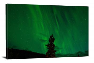 Green Northern Lights, 2016 - Canvas Wrap