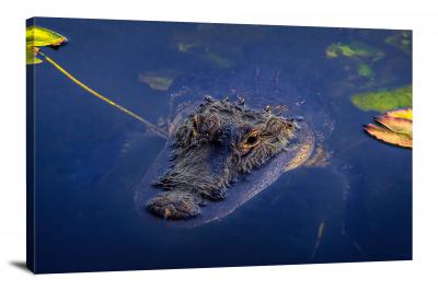 Alligator with Leaves, 2020 - Canvas Wrap