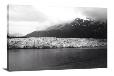 Vintage B&W Photo Glacier Bay, 2014 - Canvas Wrap