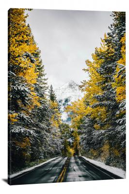 Glacier Yellow Road, 2020 - Canvas Wrap