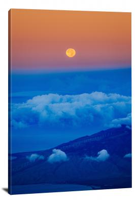 Haleakala Summit Moonrise, 2016 - Canvas Wrap
