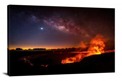 Milky Way over Kilauea Crater, 2022 - Canvas Wrap
