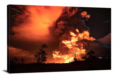 New Summit Eruption Kilauea Overlook, 2020 - Canvas Wrap