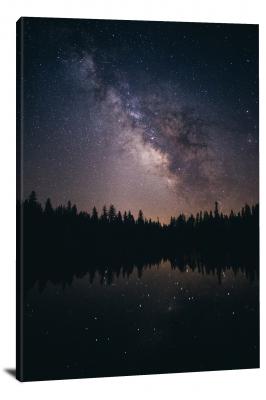 Milky Way over Lake, 2018 - Canvas Wrap