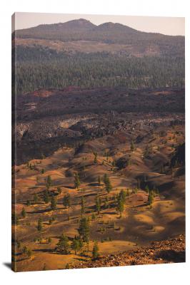 Forest Background Volcanic Landscape, 2021 - Canvas Wrap