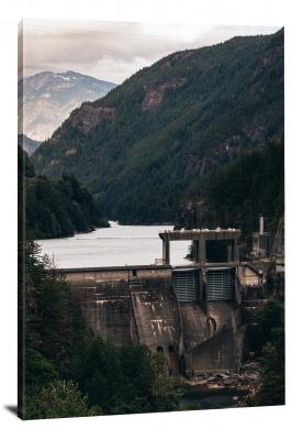 Skagit River Dam, 2019 - Canvas Wrap
