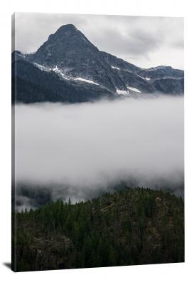 Clouds Dividing Mountain and Trees, 2022 - Canvas Wrap