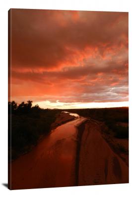 Puerco River Sunset, 2012 - Canvas Wrap