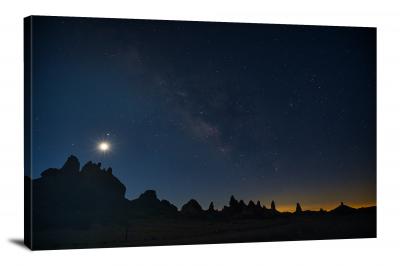 Milky Way with Moon and Pinnacles, 2020 - Canvas Wrap