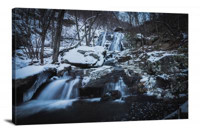 Snow Covered Waterfall, 2018 - Canvas Wrap