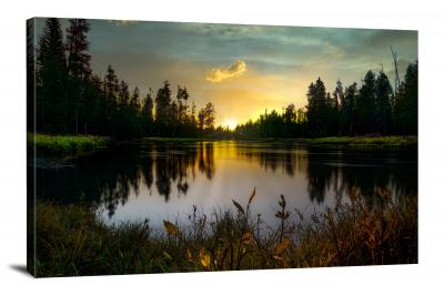 Sunset Lake at Yellowstone, 2020 - Canvas Wrap