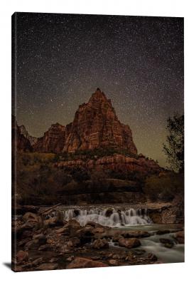 Starry Mountain Peak at Zions, 2018 - Canvas Wrap
