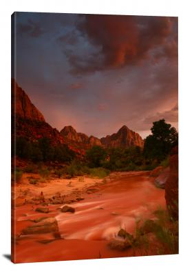 Red Thunderstorm in Zion, 2018 - Canvas Wrap