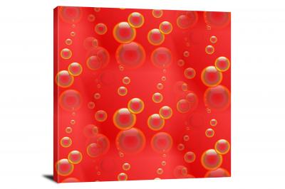 Bubbles on a Red Background, 2016 - Canvas Wrap