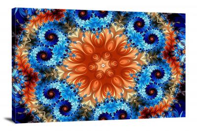 Orange and Blue Kaleidoscope, 2017 - Canvas Wrap