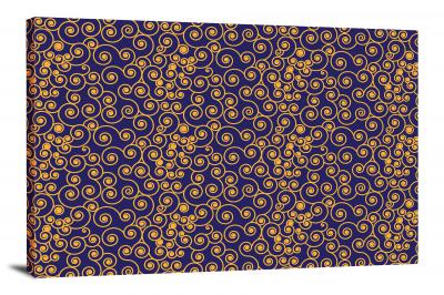 Blue and Gold Spirals, 2020 - Canvas Wrap