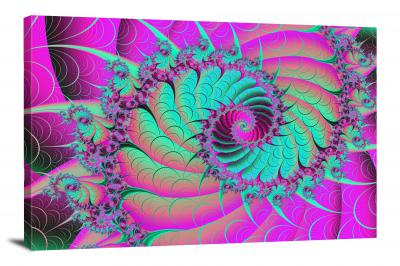 Purple and Teal Fractals, 2022 - Canvas Wrap