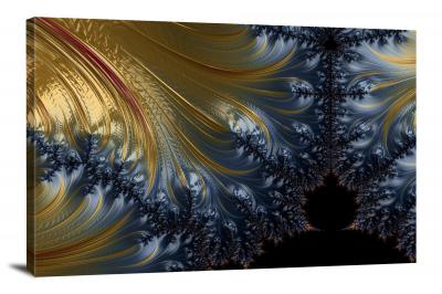 Black and Gold Fractal, 2022 - Canvas Wrap
