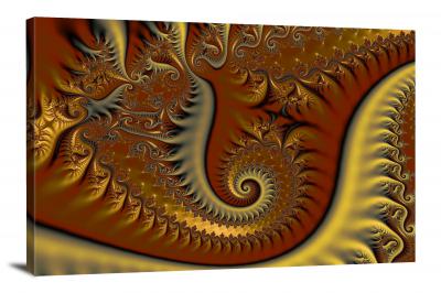 Gold and Brown Fractals, 2022 - Canvas Wrap