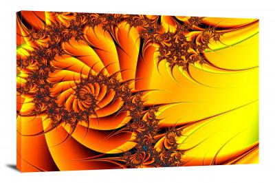 Spiky Yellow Fractal, 2021 - Canvas Wrap