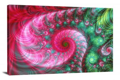 Green and Pink Spirals, 2021 - Canvas Wrap
