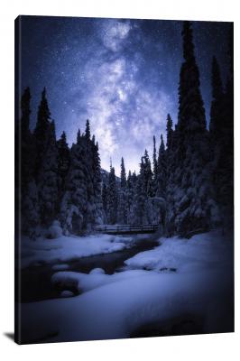 Starry Wintry Night in Canada, 2018 - Canvas Wrap