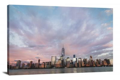 New York Skyline Under Clouds, 2015 - Canvas Wrap