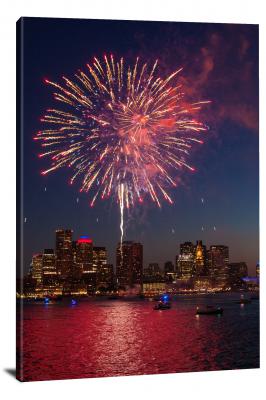 Boston Fireworks, 2018 - Canvas Wrap