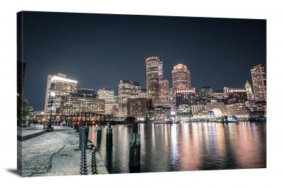 Boston at Night, 2017 - Canvas Wrap