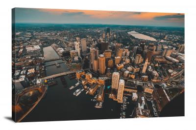 Aerial View of Boston, 2017 - Canvas Wrap