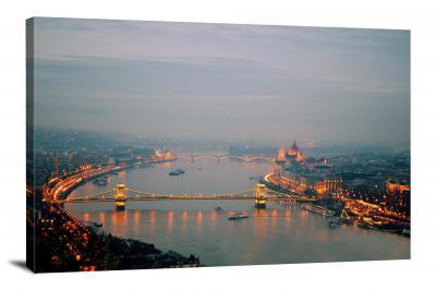 Budapest at Night, 2015 - Canvas Wrap