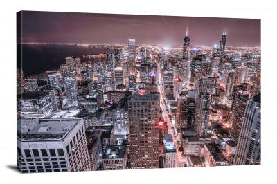 A Thousand Lights in Chicago, 2020 - Canvas Wrap