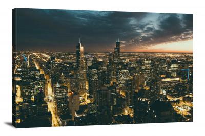 Chicago Downtown Landscape, 2020 - Canvas Wrap
