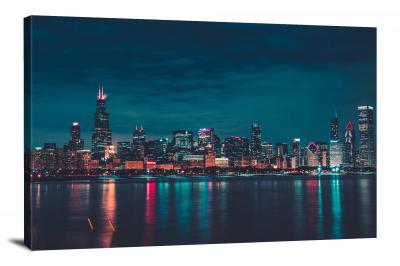 Cityscape at Night, 2020 - Canvas Wrap