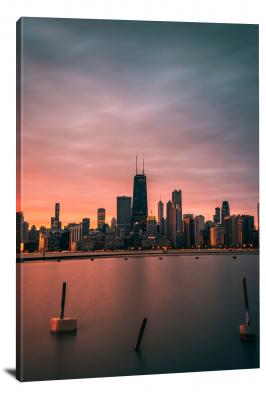 Chicago Sunset, 2020 - Canvas Wrap