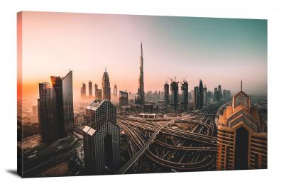 Sunrise Downtown Dubai, 2017 - Canvas Wrap